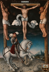 The Crucifixion with the Converted Centurion [1538] by Lucas Cranach the Elder [1472–1553]